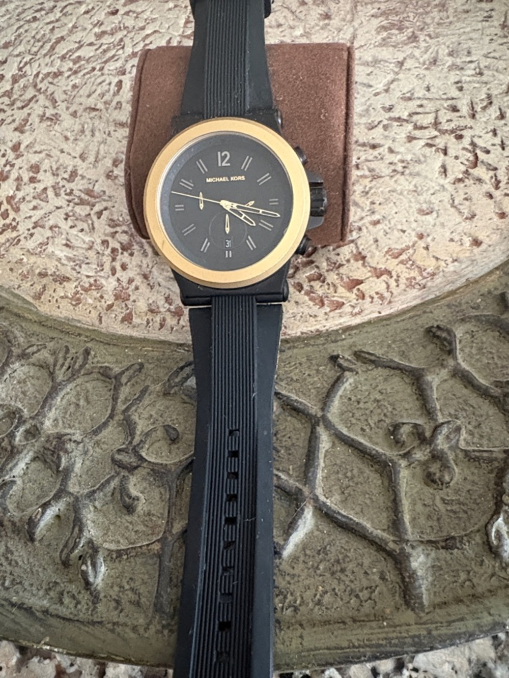 Michael Kors Black and Gold Round Sport Watch
